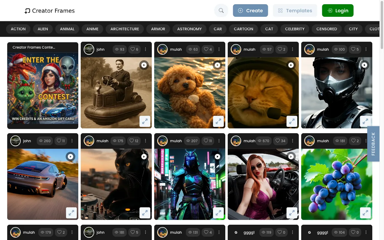 CreatorFrames.com — preview screenshot
