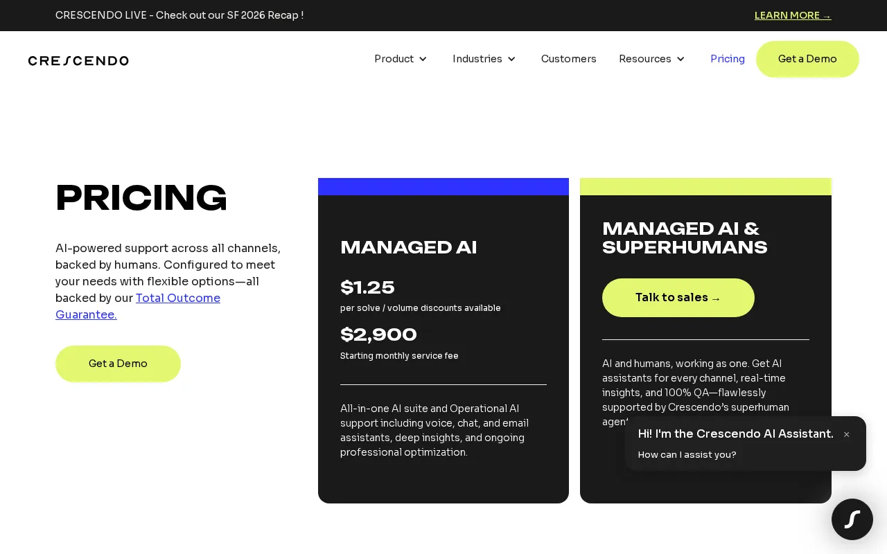 Crescendo.ai — pricing page