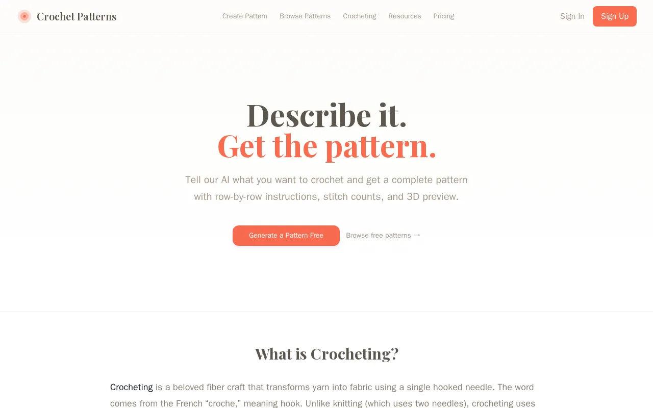 Crochet Pattern Generator — preview screenshot