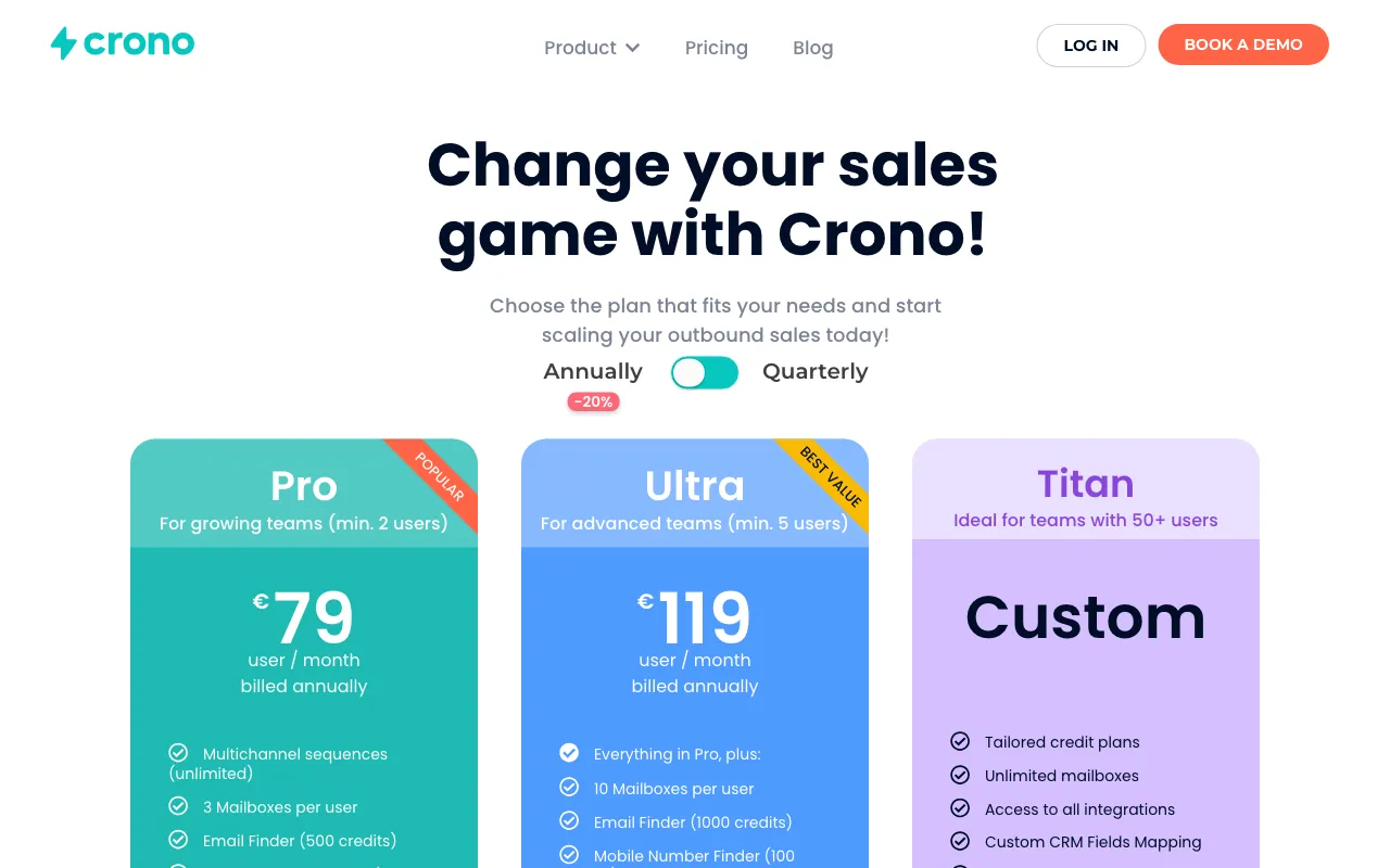 Crono — pricing page