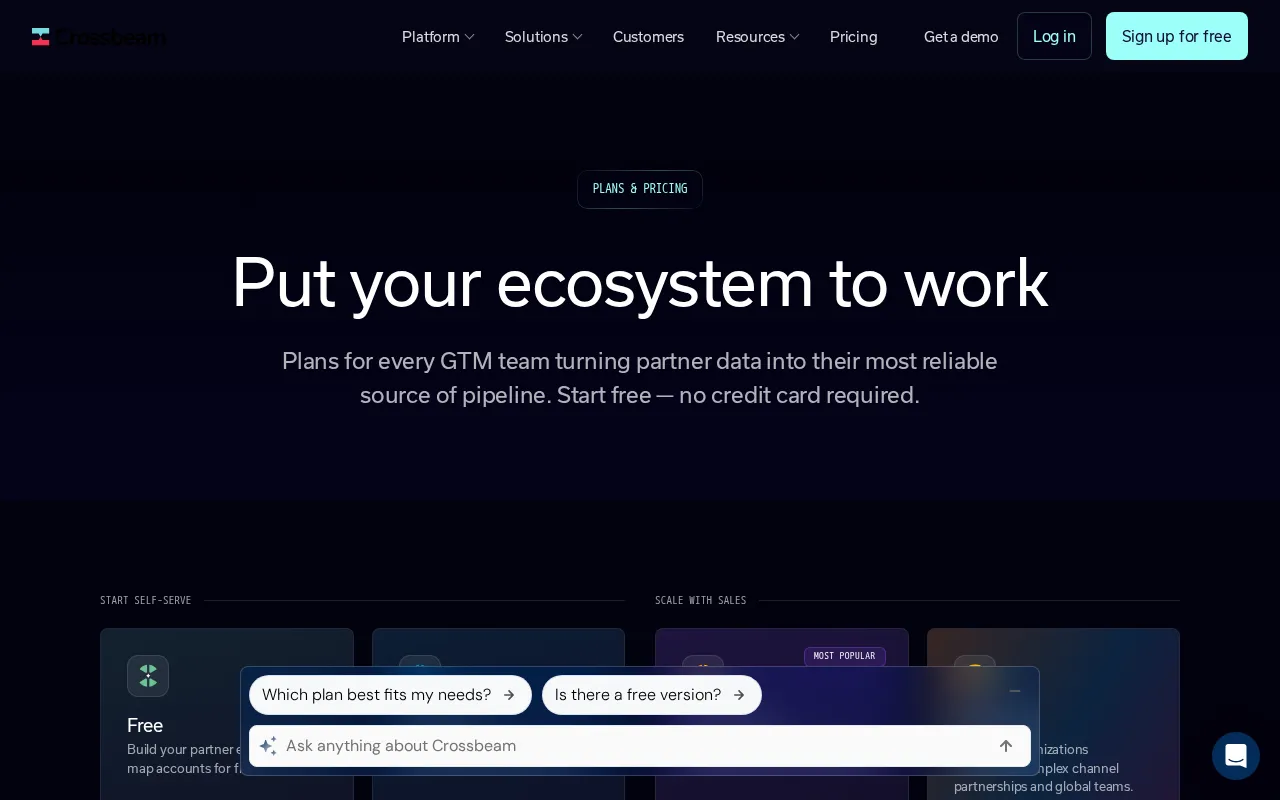 Crossbeam — pricing page