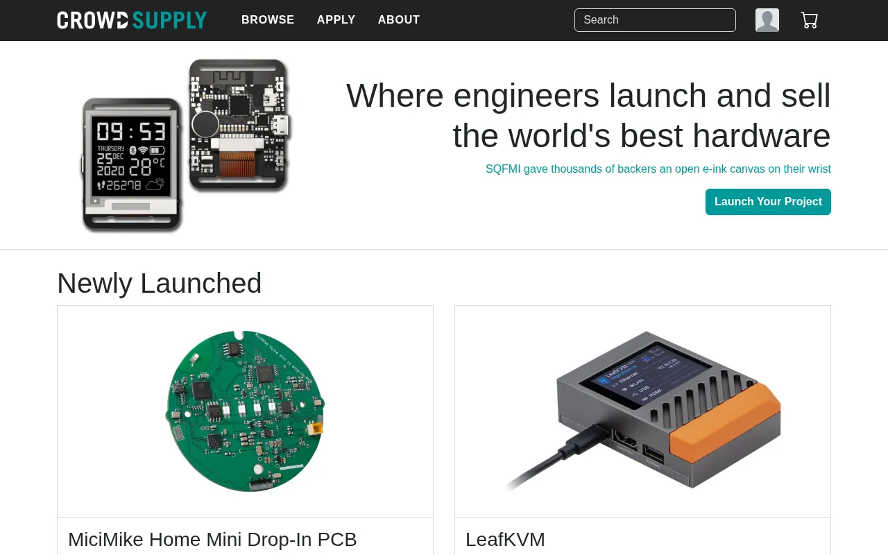 Crowd Supply — preview screenshot