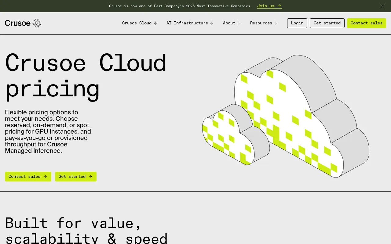 Crusoe — pricing page