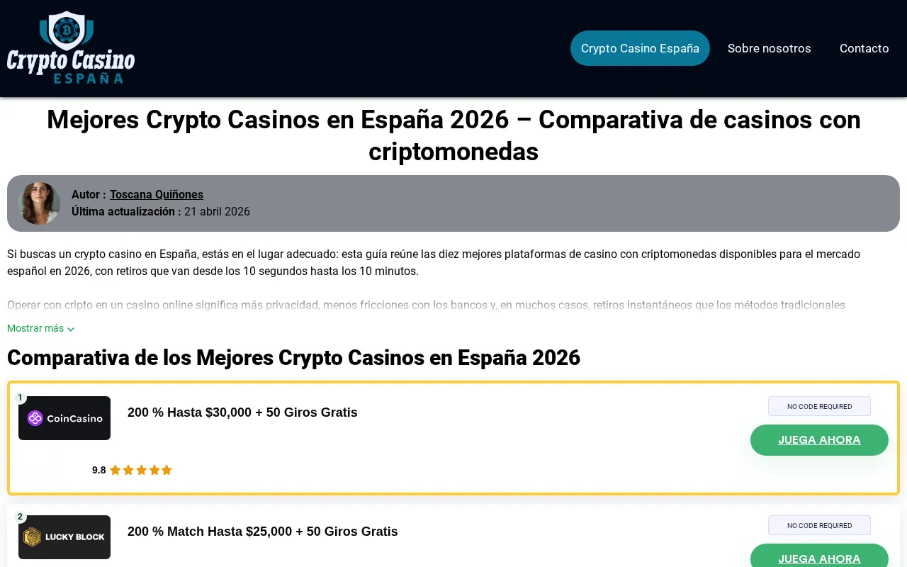 Crypto Casino España | instapg.es — preview screenshot