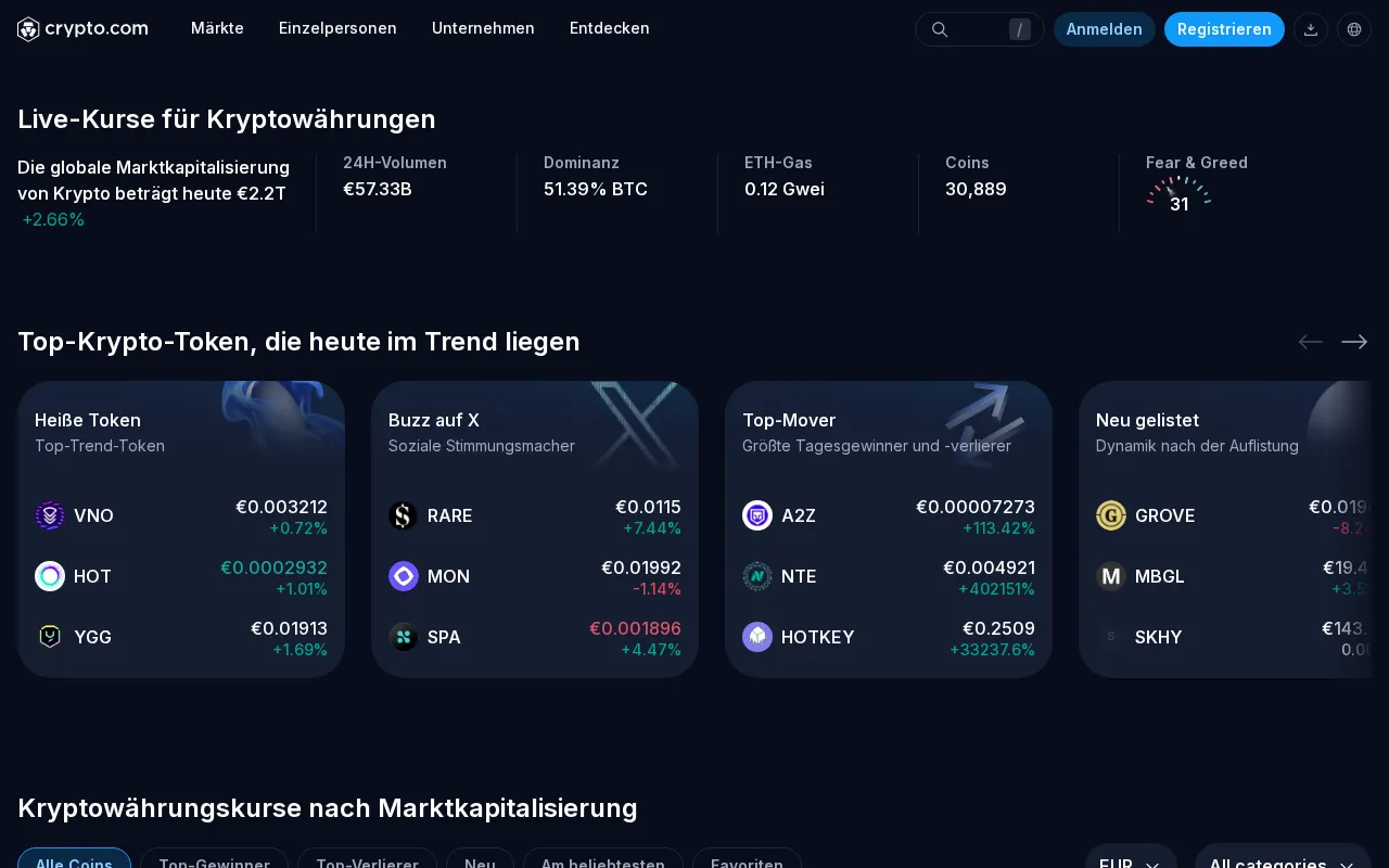 Crypto — pricing page