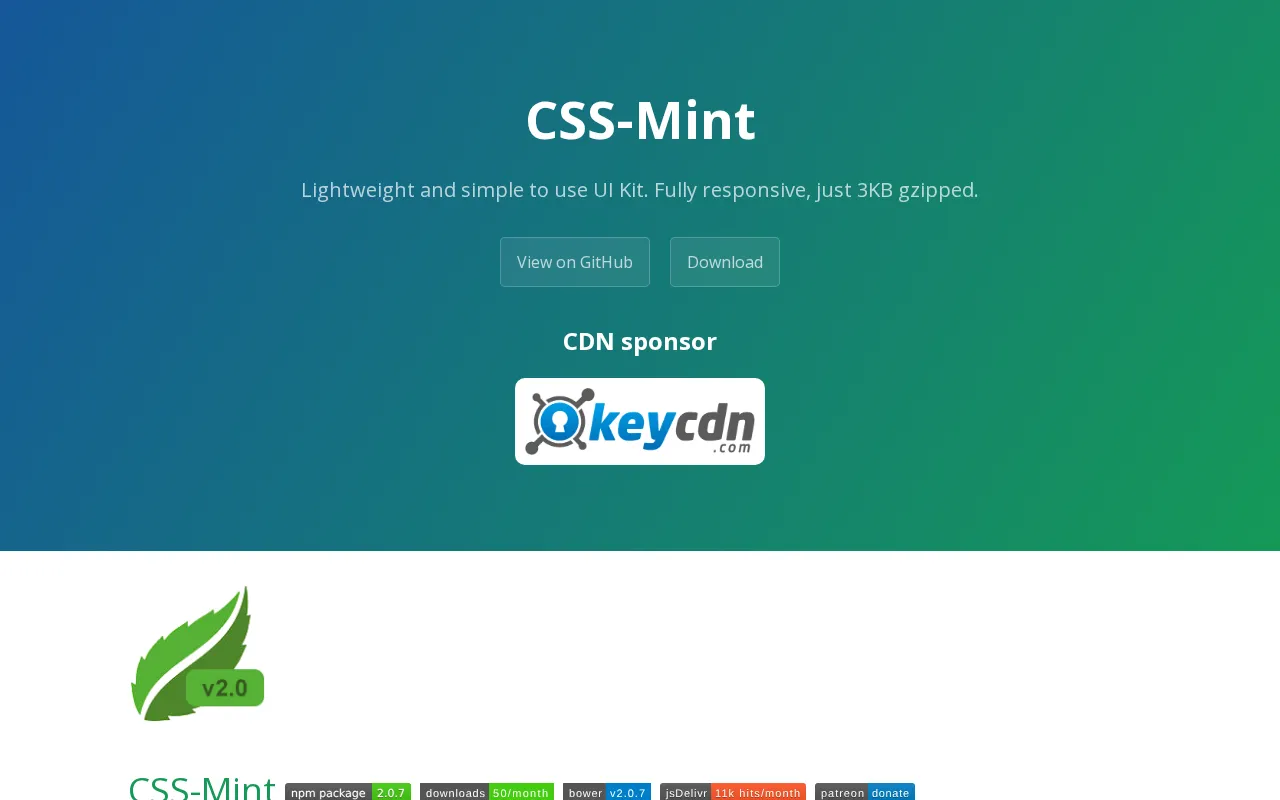 CSS-Mint — preview screenshot