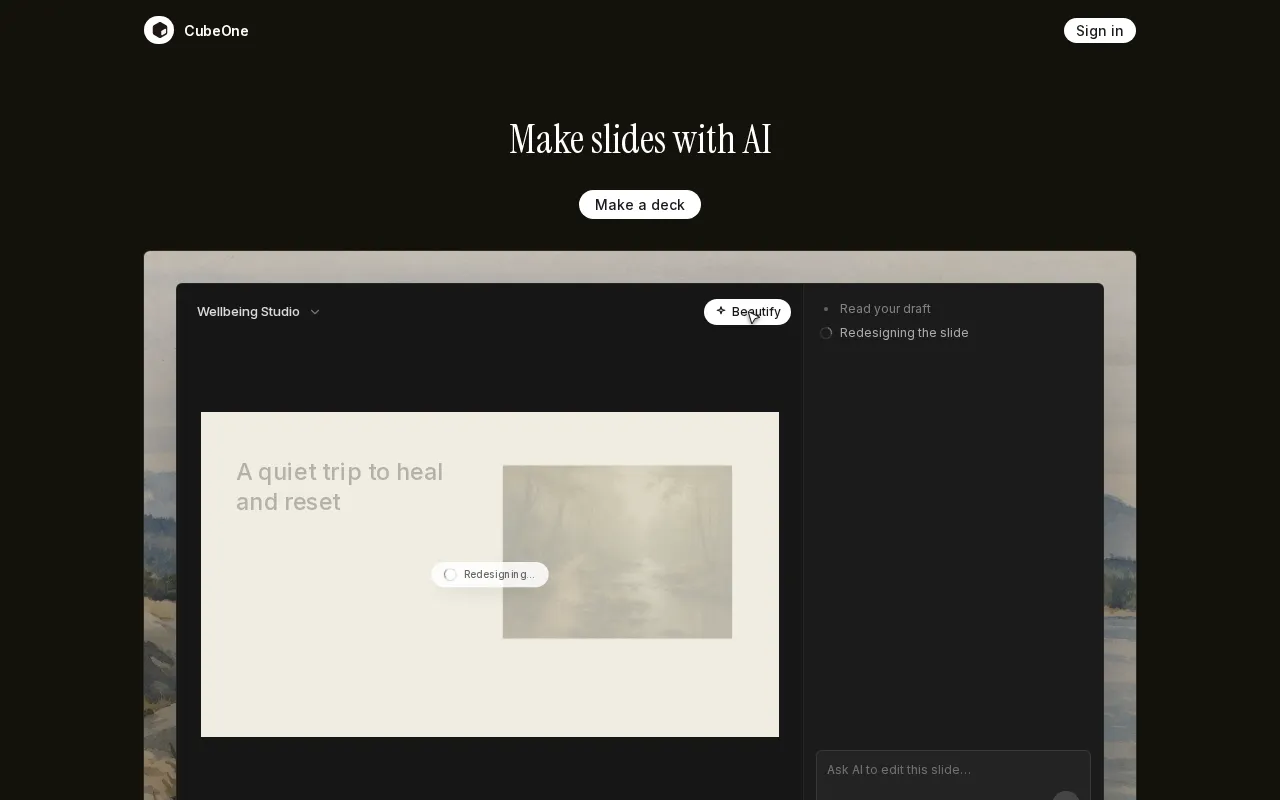 CubeOne AI — preview screenshot