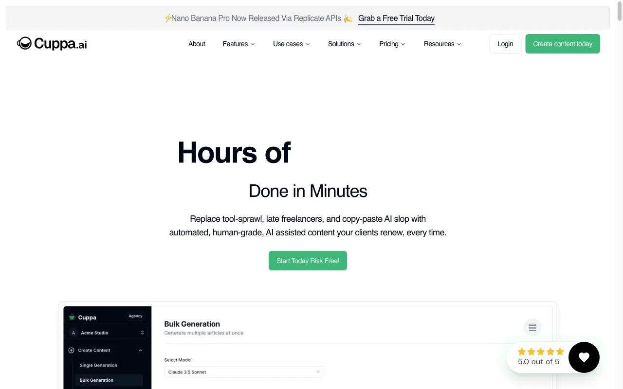 Cuppa — pricing page