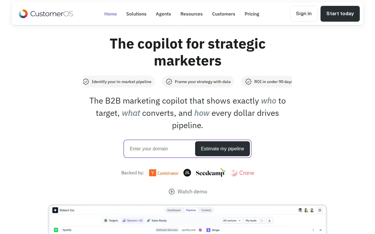 CustomerOS — preview screenshot