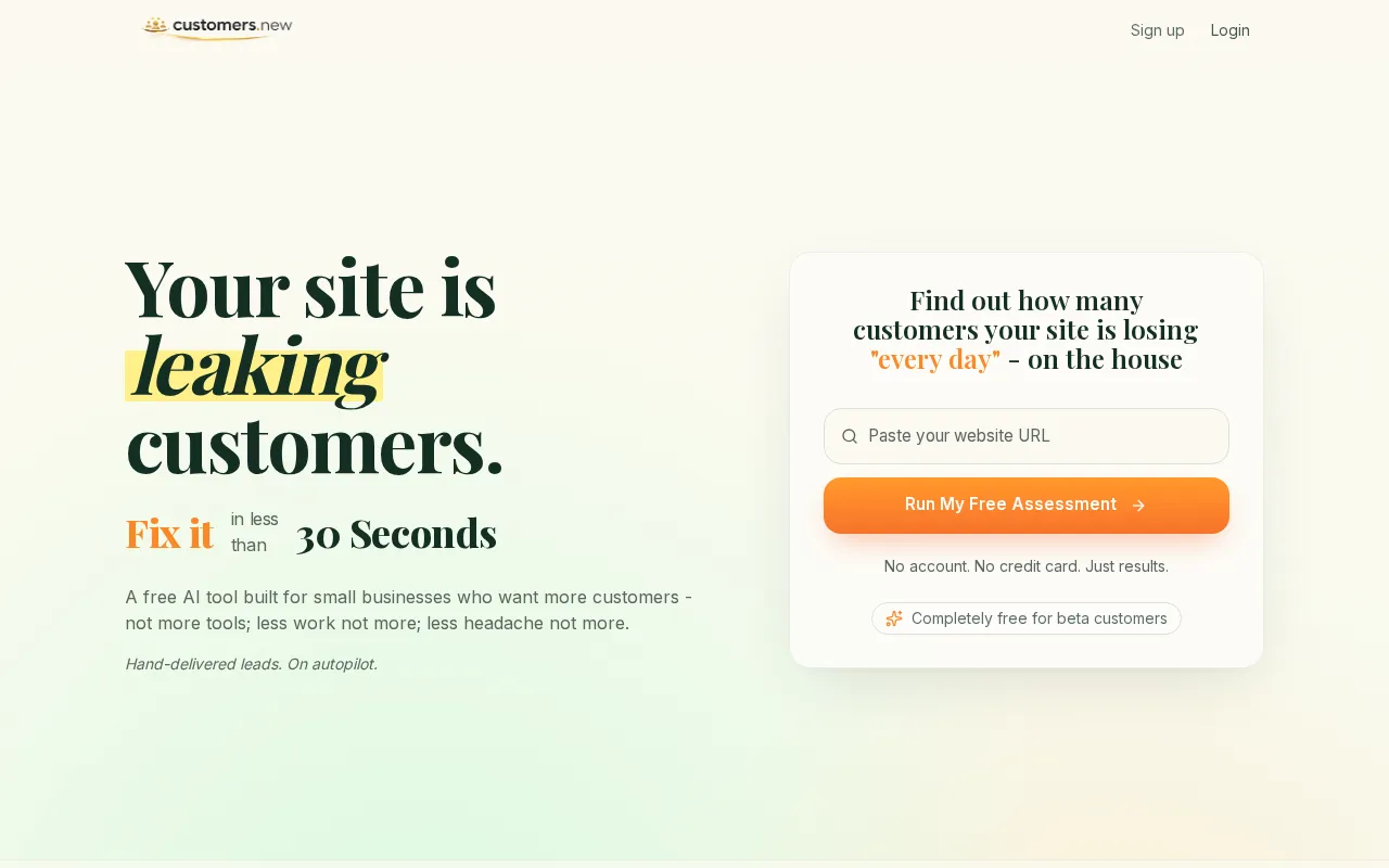 CUSTOMERS.new — preview screenshot