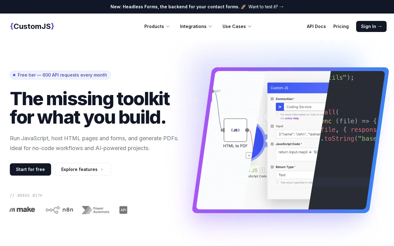 Customjs — preview screenshot