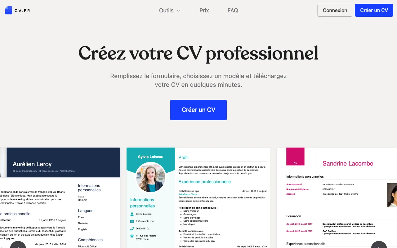 CV.fr — preview screenshot