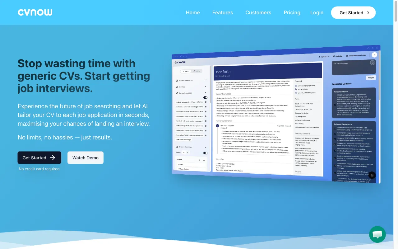 cvnow.ai — preview screenshot