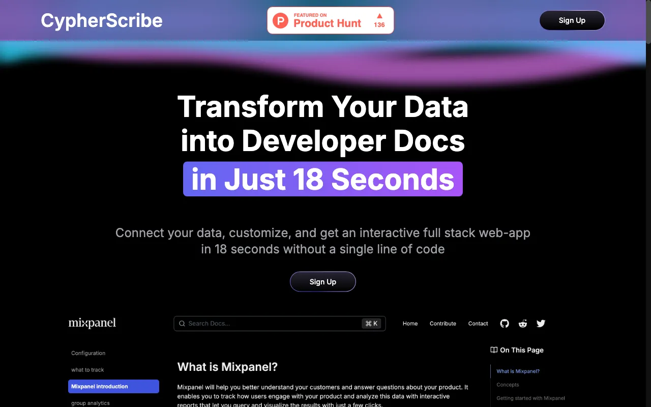 CypherScribe - Transform Data into Developer Docs Instantly — preview screenshot