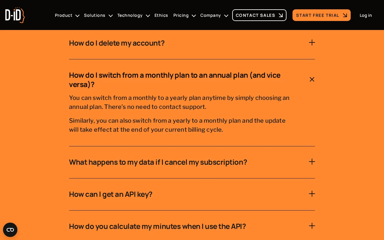 D-ID — pricing page