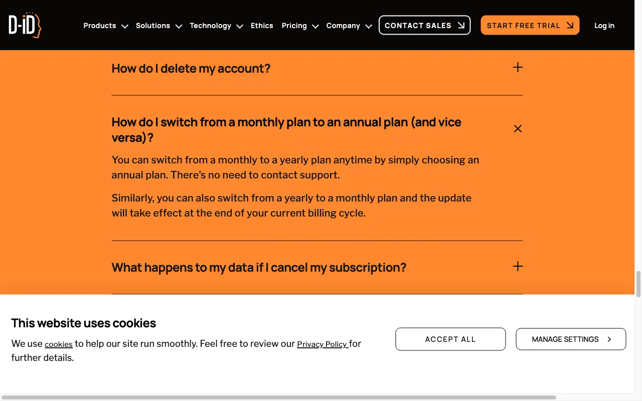 D-ID — pricing page