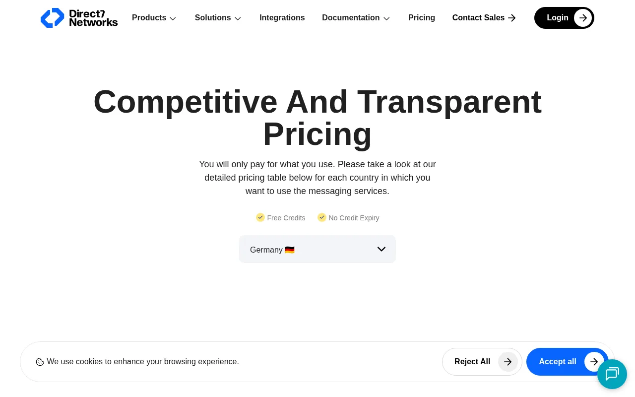 D7Networks — pricing page