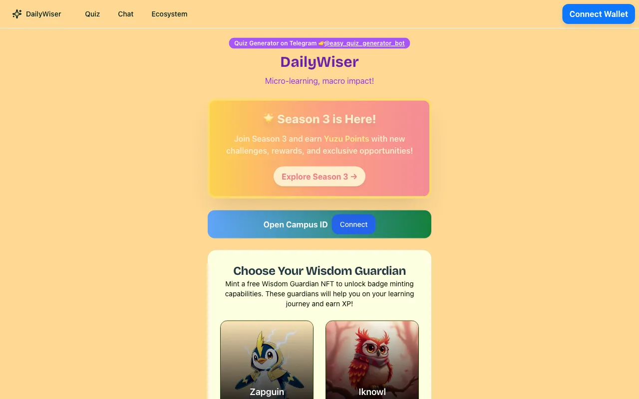 Daily Wiser — preview screenshot