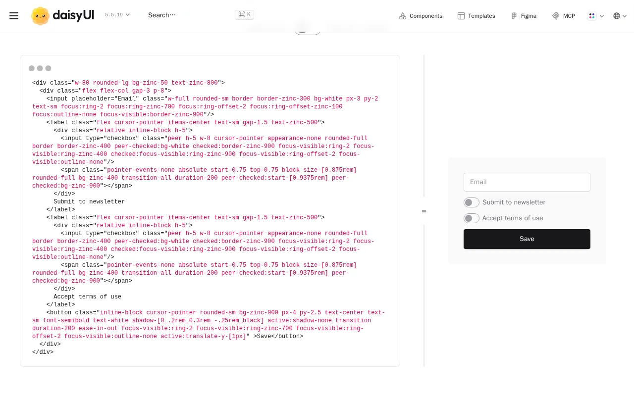 DaisyUI — preview screenshot