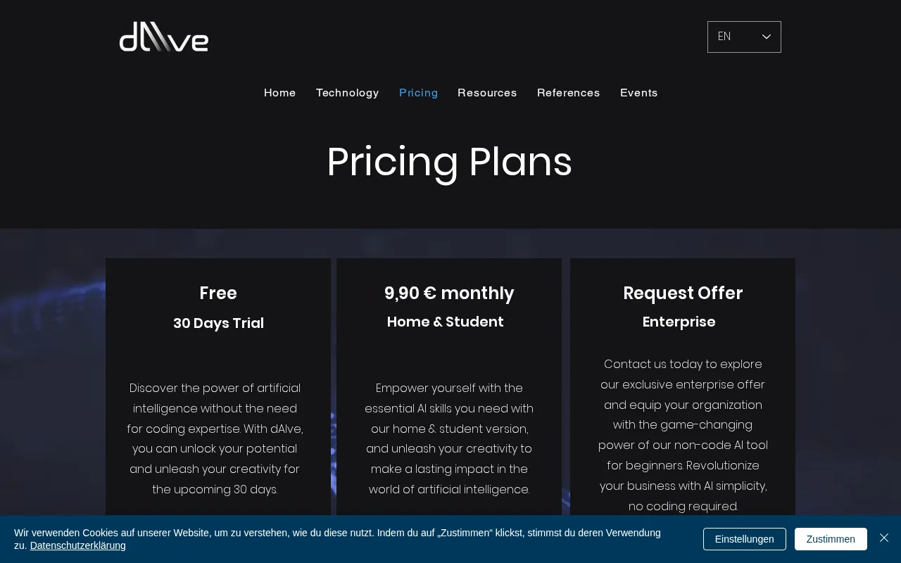 dAIve — pricing page