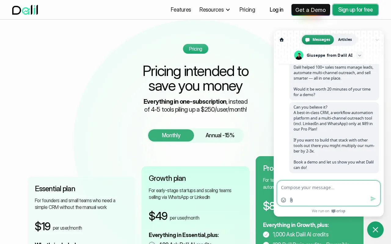 Dalil — pricing page