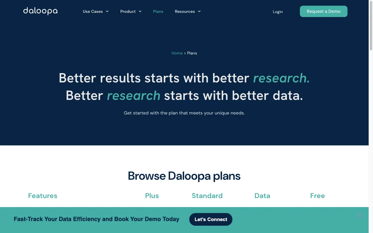 Daloopa — pricing page