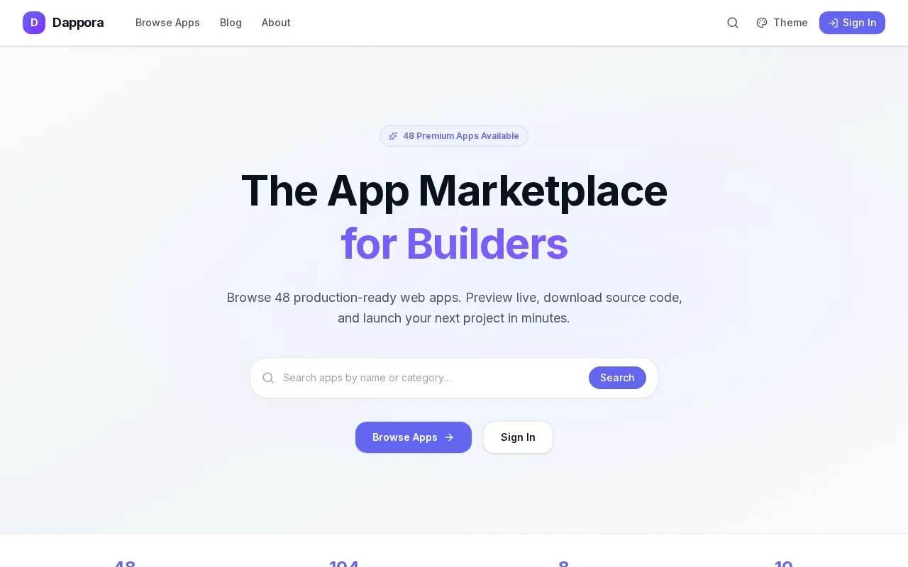 Dappora -48 Full-Stack SaaS Apps — preview screenshot