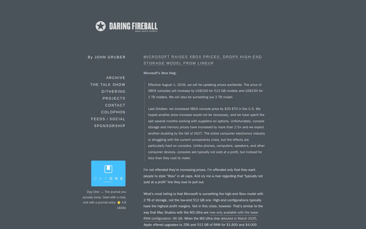 Daring Fireball — pricing page