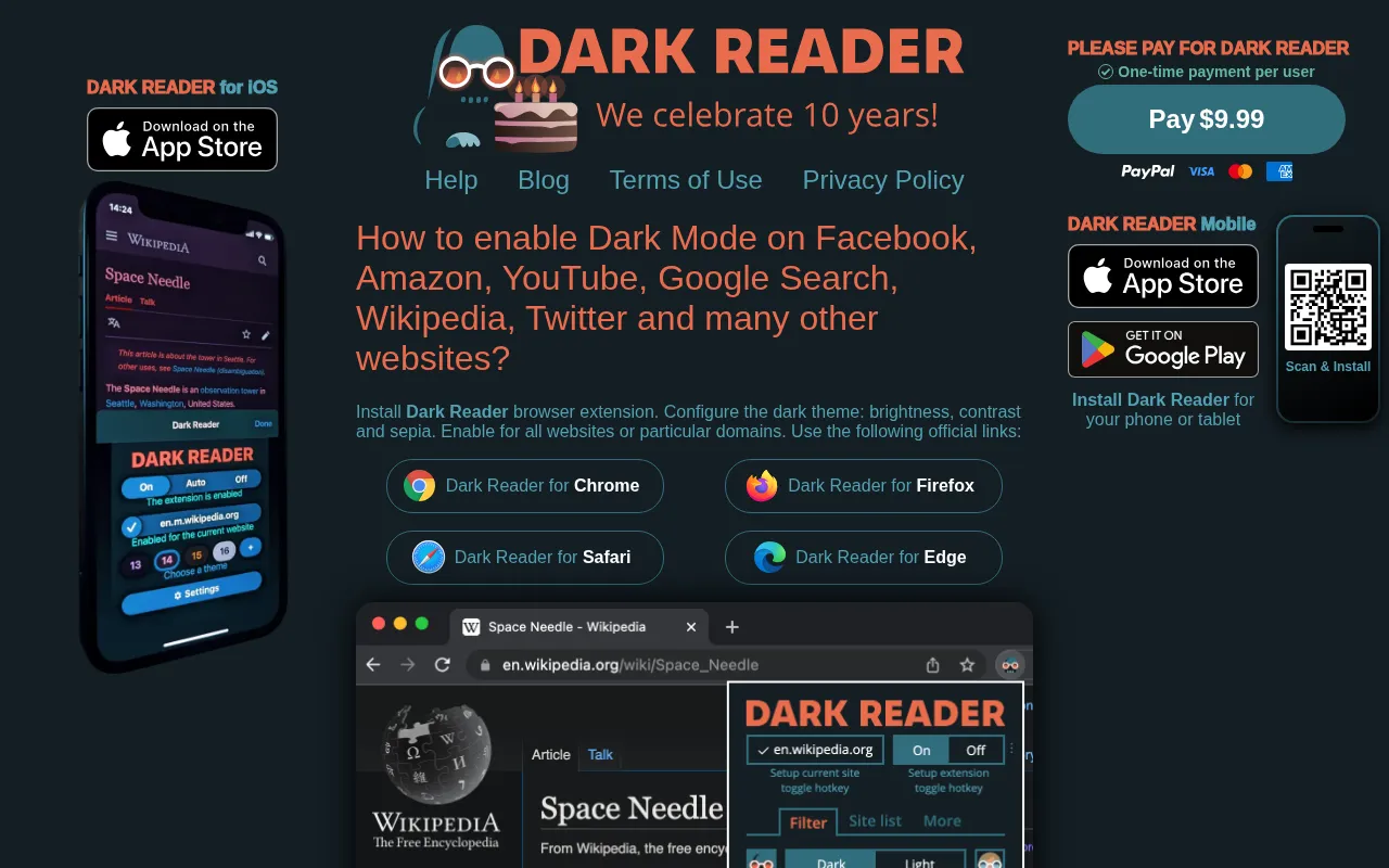 Dark Reader — preview screenshot