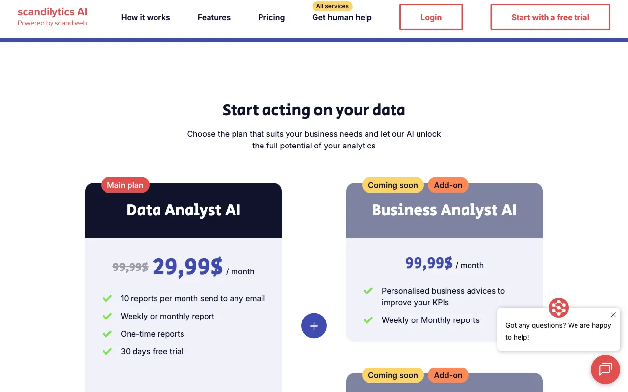scandilytics AI — pricing page