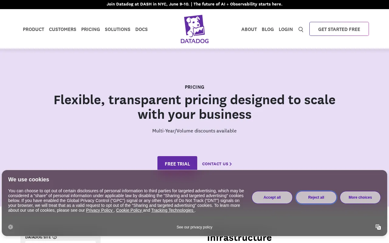 Datadog, Inc. — pricing page