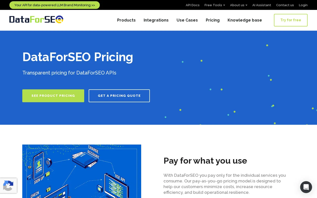 Dataforseo — pricing page