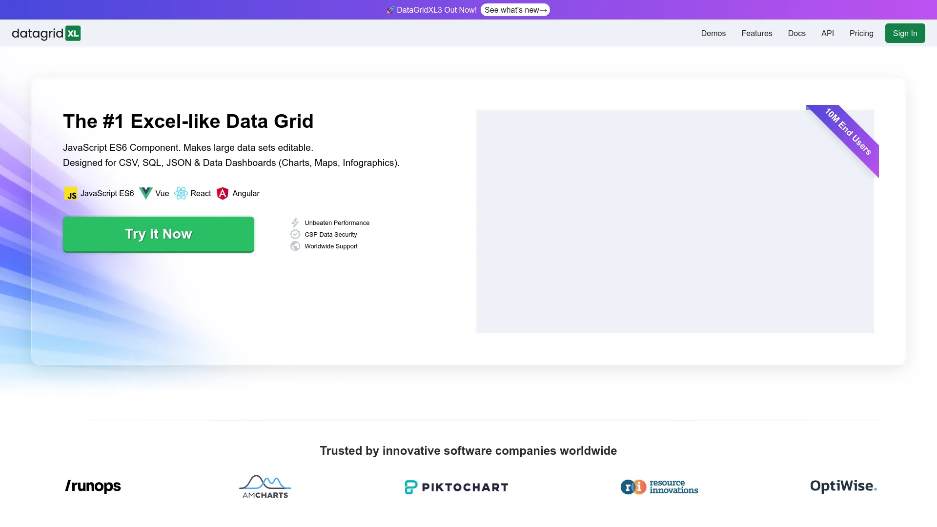 DataGridXL — preview screenshot