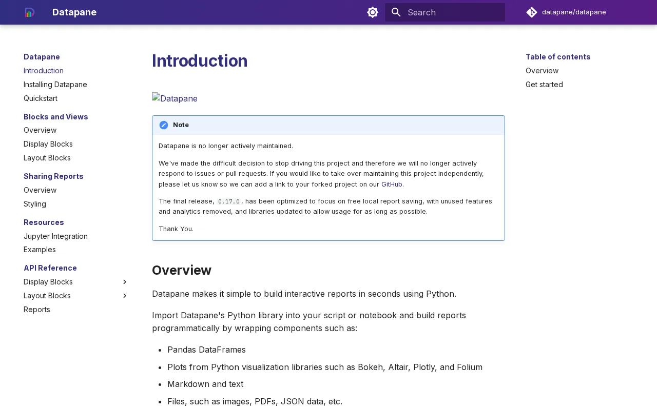 Datapane — preview screenshot