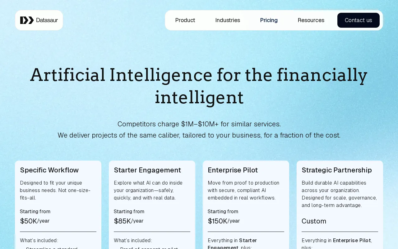 Datasaur — pricing page
