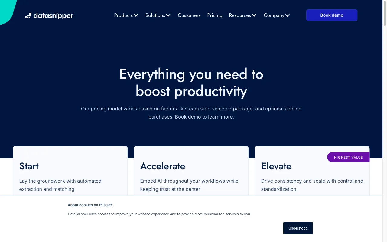 DataSnipper — pricing page