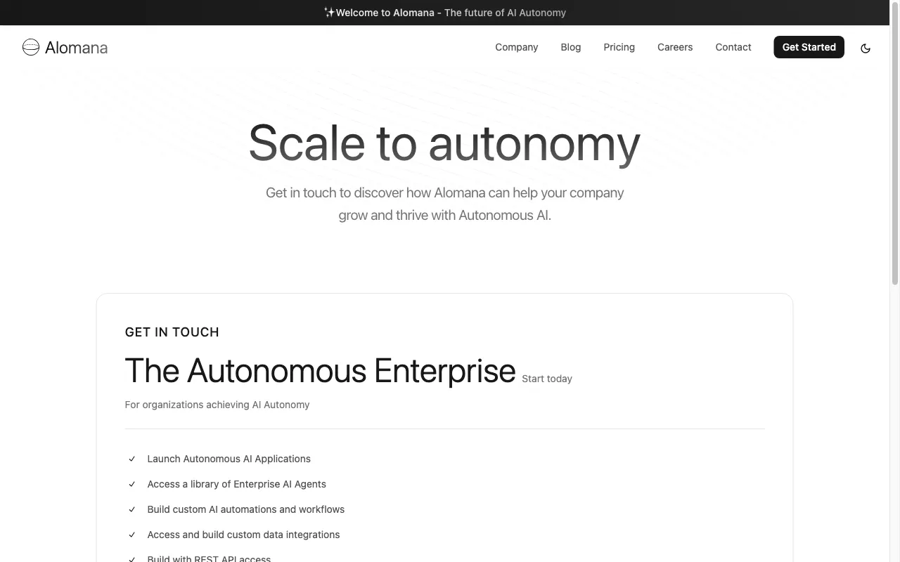Alomana — pricing page