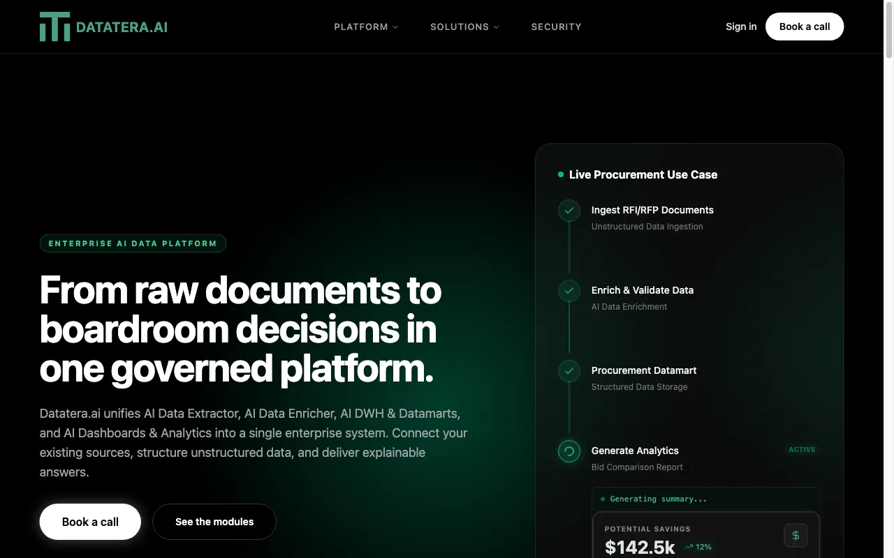 Datatera.ai — preview screenshot