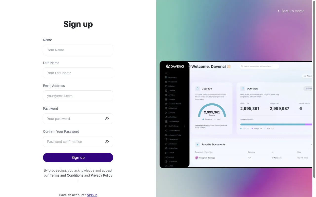 Davenci AI — preview screenshot