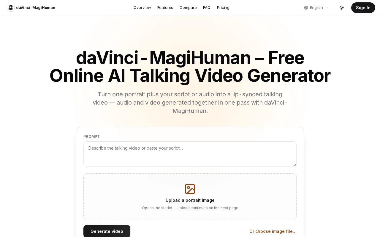 daVinci-MagiHuman — preview screenshot