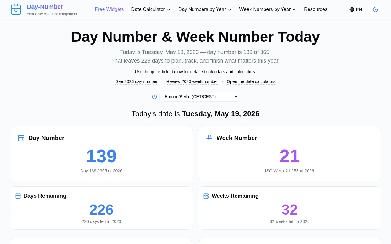 Day Number — preview screenshot