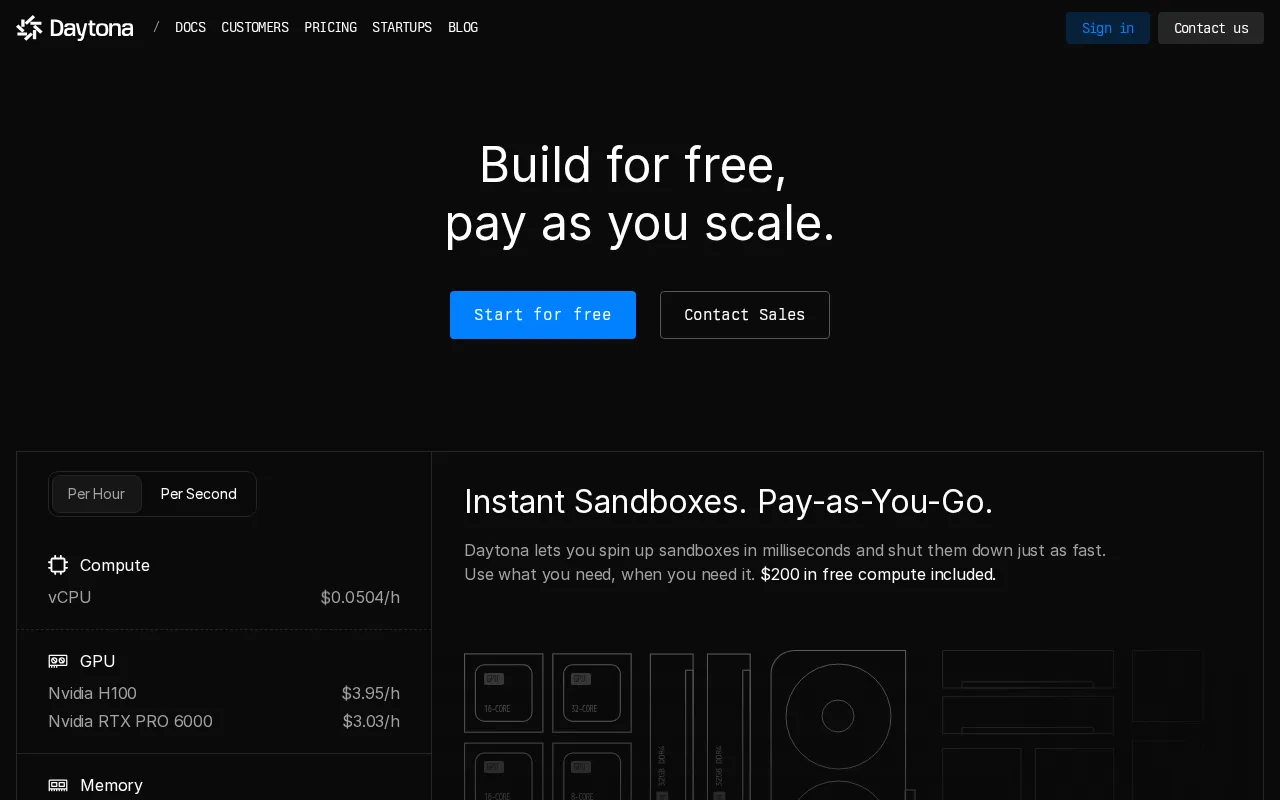 Daytona — pricing page