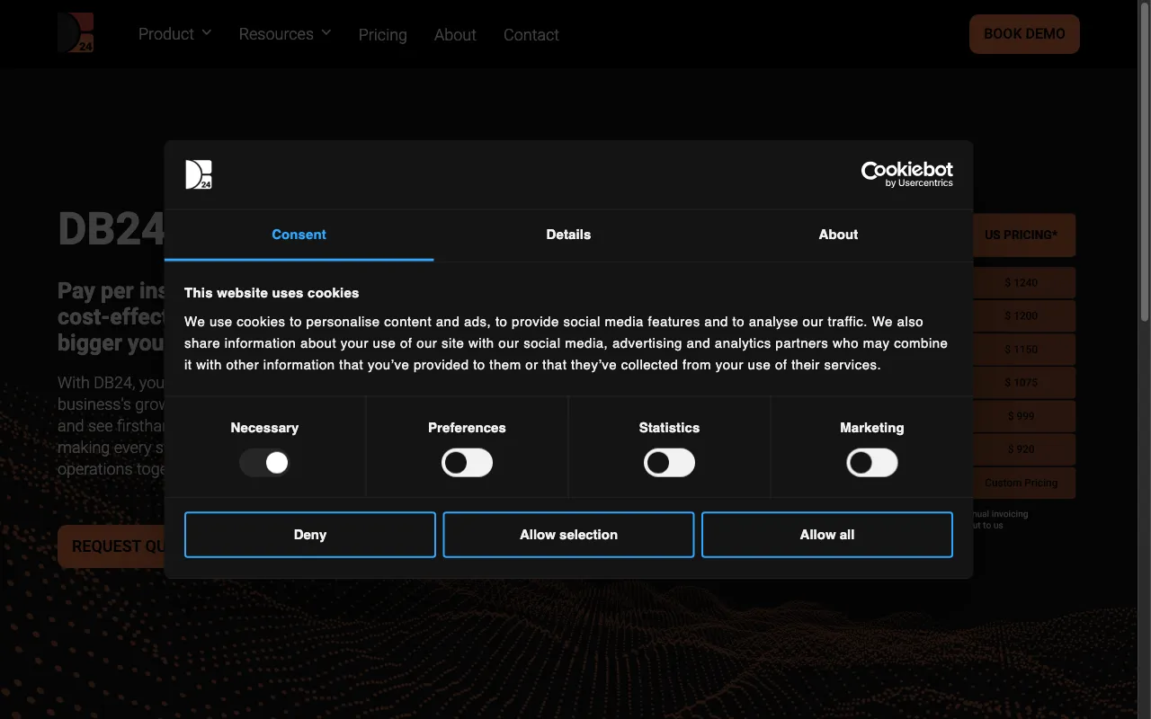Db24 — pricing page