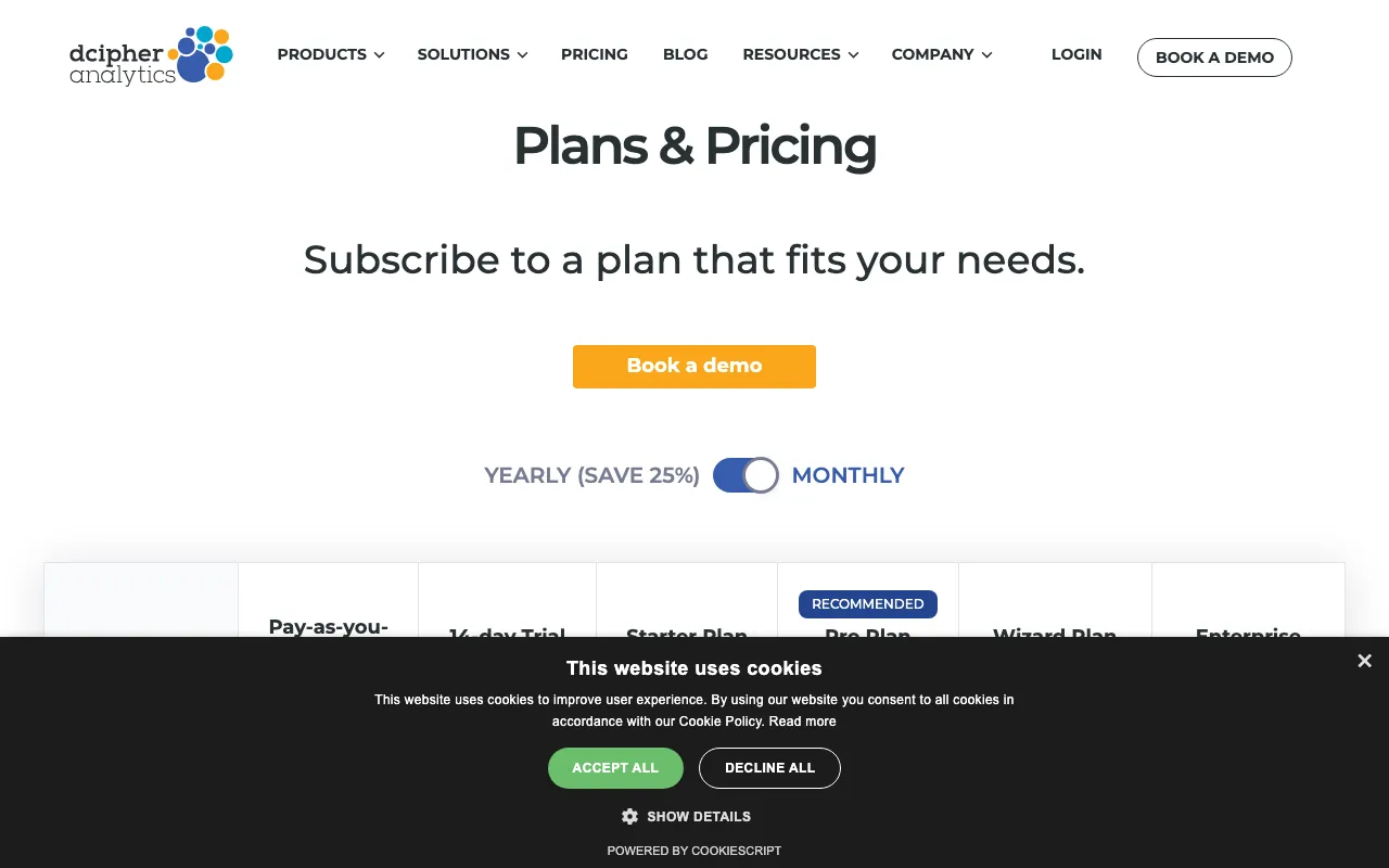 Dcipher Insight Booster — pricing page