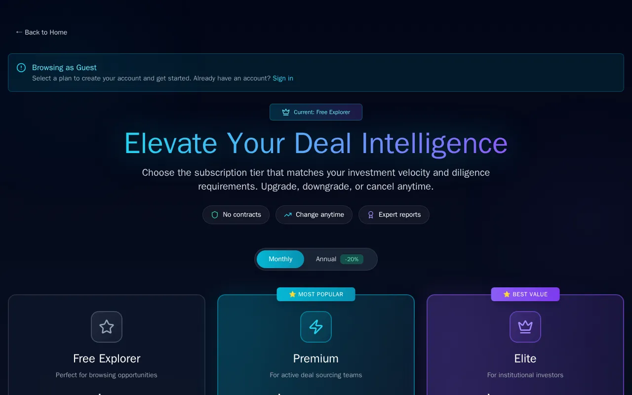 Deal Navigator AI — pricing page