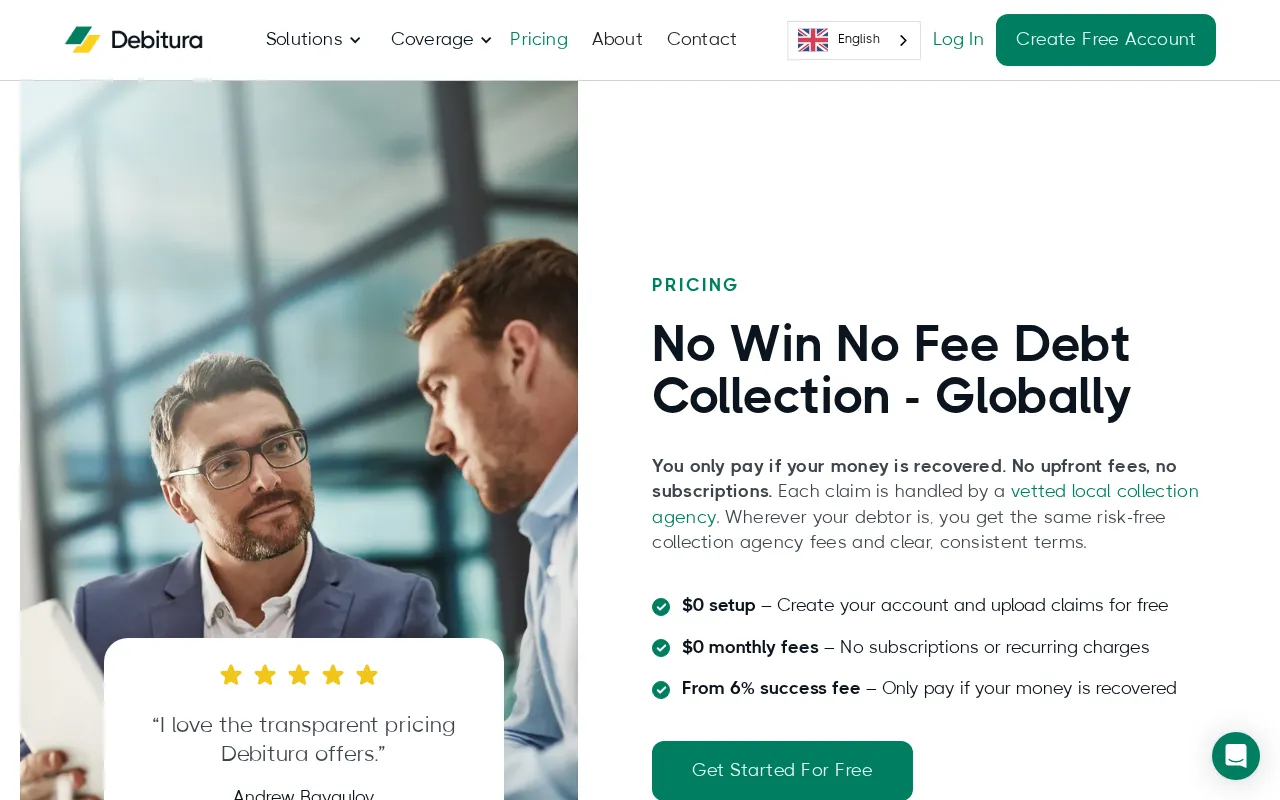 Debitura — pricing page