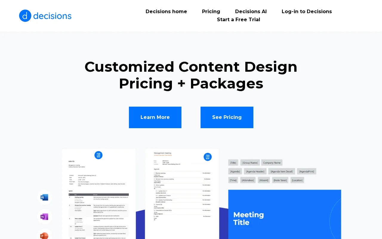 Decisions AI — pricing page
