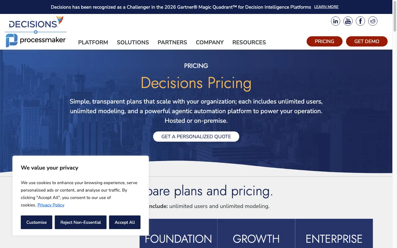 decisions.com — pricing page