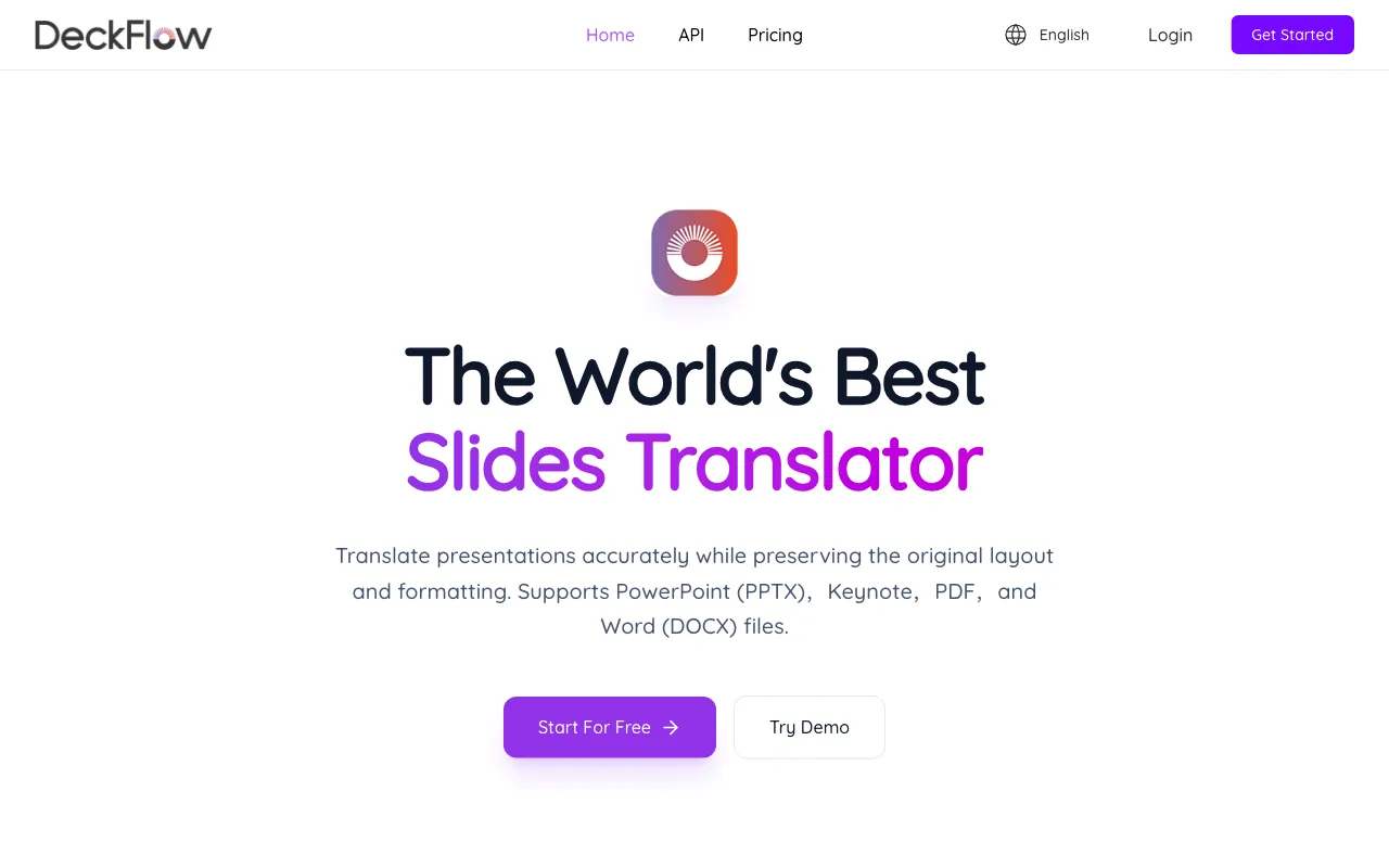 DeckFlow PPT Translator — preview screenshot