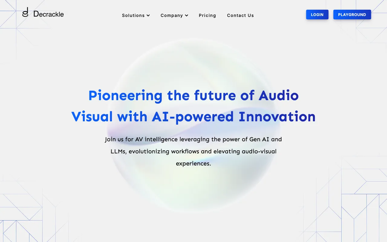 Decrackle - Pioneering the future of Audio Visual with AI-powered Innovation — preview screenshot